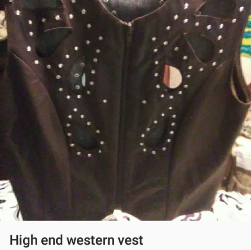 Western rhinestone vest